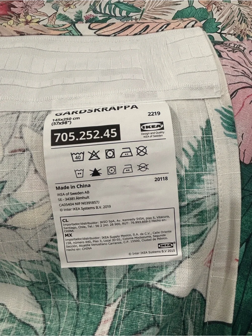 Four ikea floral tropical curtain panels never used